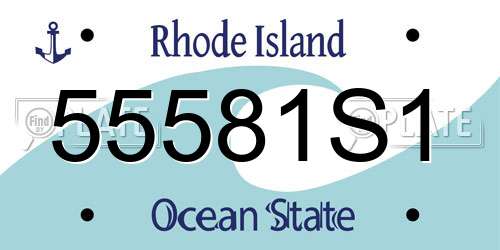55581S1 Rhode Island License Plate
