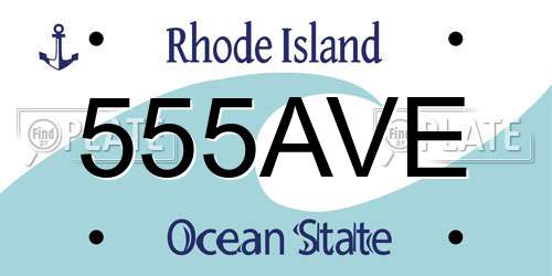 555AVE Rhode Island License Plate
