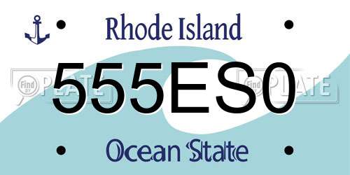 555ES0 Rhode Island License Plate