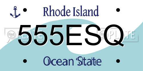 555ESQ Rhode Island License Plate
