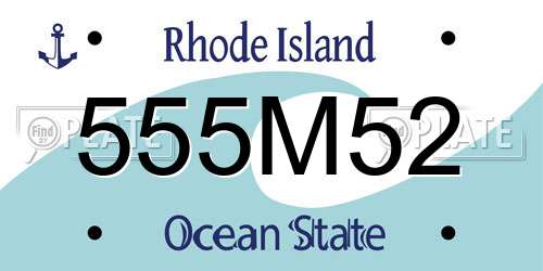 555M52 Rhode Island License Plate