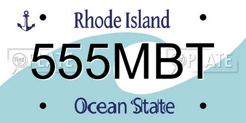 555MBT Rhode Island License Plate
