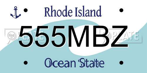 555MBZ Rhode Island License Plate