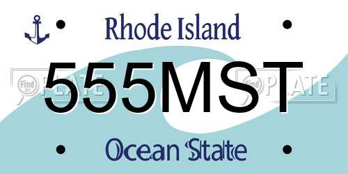 555MST Rhode Island License Plate