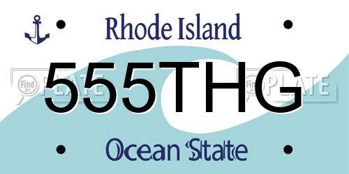 555THG Rhode Island License Plate