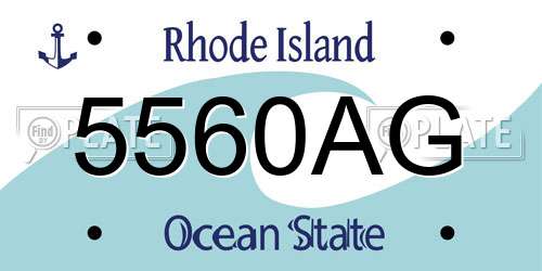 5560AG Rhode Island License Plate