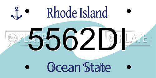5562DI Rhode Island License Plate
