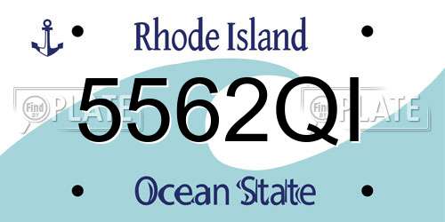 5562QI Rhode Island License Plate