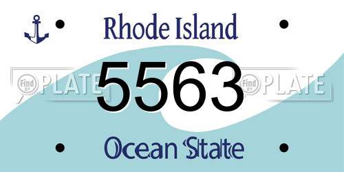 5563 Rhode Island License Plate