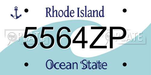 5564ZP Rhode Island License Plate