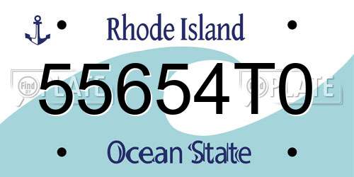 55654T0 Rhode Island License Plate