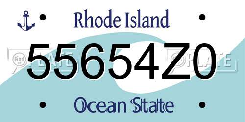 55654Z0 Rhode Island License Plate