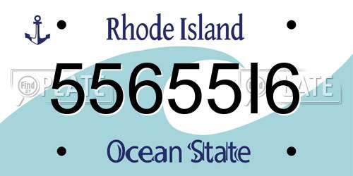 55655I6 Rhode Island License Plate