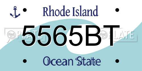 5565BT Rhode Island License Plate