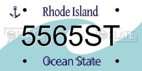 5565ST Rhode Island License Plate