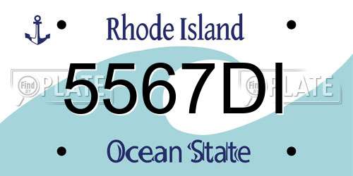 5567DI Rhode Island License Plate