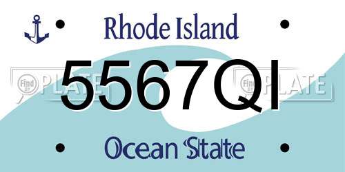 5567QI Rhode Island License Plate
