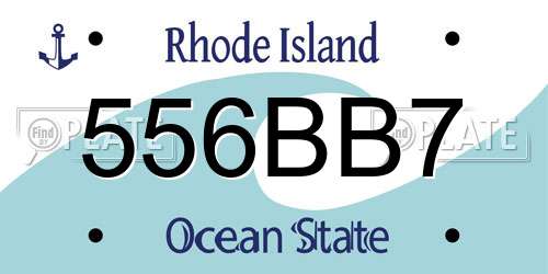 556BB7 Rhode Island License Plate