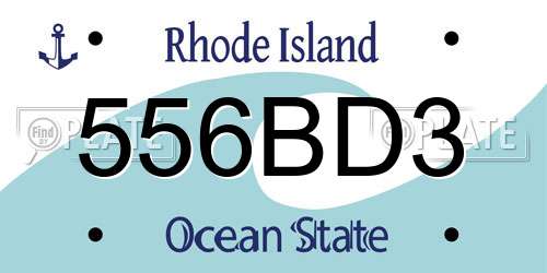 556BD3 Rhode Island License Plate