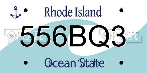 556BQ3 Rhode Island License Plate