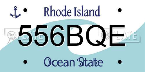 556BQE Rhode Island License Plate