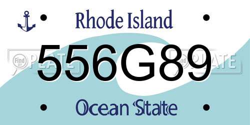 556G89 Rhode Island License Plate