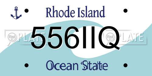 556IIQ Rhode Island License Plate