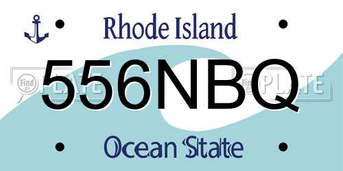 556NBQ Rhode Island License Plate