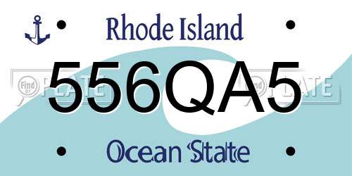 556QA5 Rhode Island License Plate