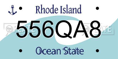 556QA8 Rhode Island License Plate