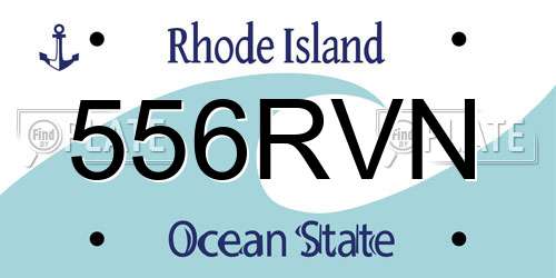556RVN Rhode Island License Plate