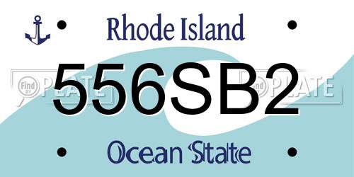 556SB2 Rhode Island License Plate
