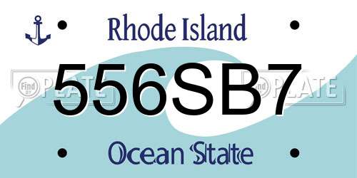 556SB7 Rhode Island License Plate