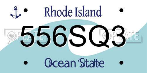 556SQ3 Rhode Island License Plate
