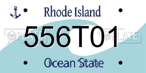 556T01 Rhode Island License Plate