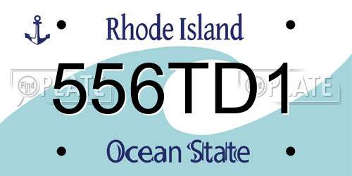 556TD1 Rhode Island License Plate