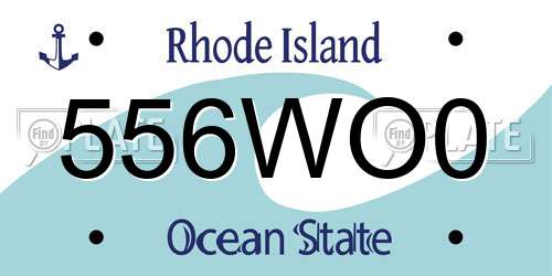 556WO0 Rhode Island License Plate