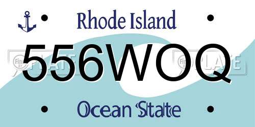 556WOQ Rhode Island License Plate
