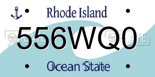556WQ0 Rhode Island License Plate