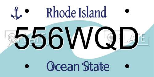 556WQD Rhode Island License Plate