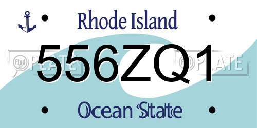 556ZQ1 Rhode Island License Plate