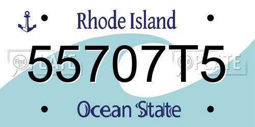 55707T5 Rhode Island License Plate