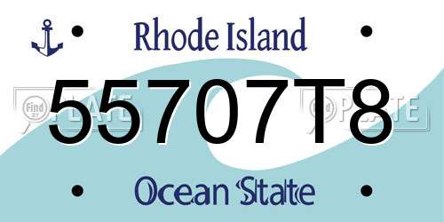 55707T8 Rhode Island License Plate