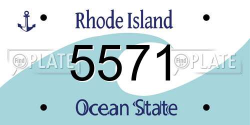 5571 Rhode Island License Plate