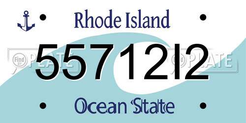 55712I2 Rhode Island License Plate