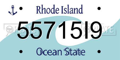 55715I9 Rhode Island License Plate