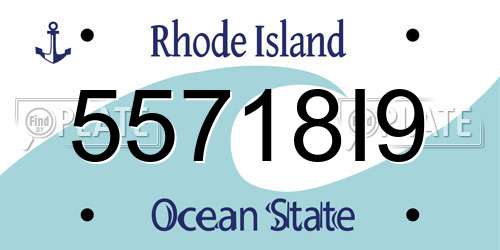 55718I9 Rhode Island License Plate