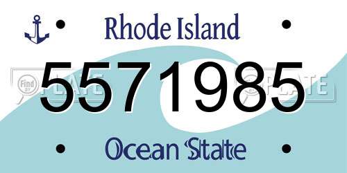 5571985 Rhode Island License Plate
