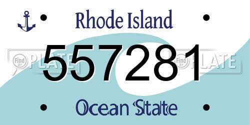 557281 Rhode Island License Plate