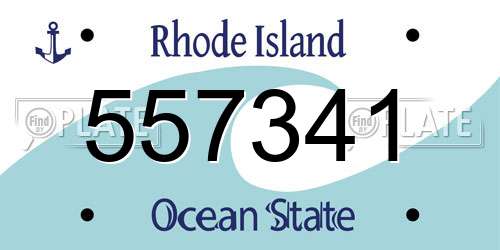 557341 Rhode Island License Plate